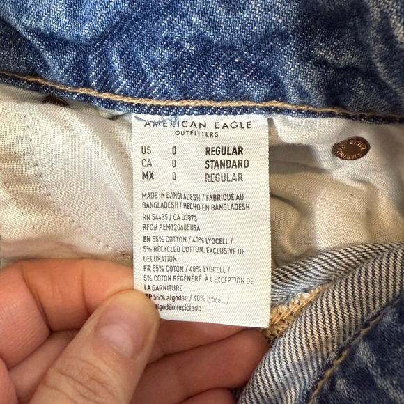 American Eagle Super High Rise Baggy Wide Leg Women’s Light Wash Jeans Sz 0 Reg - Picture 7 of 11